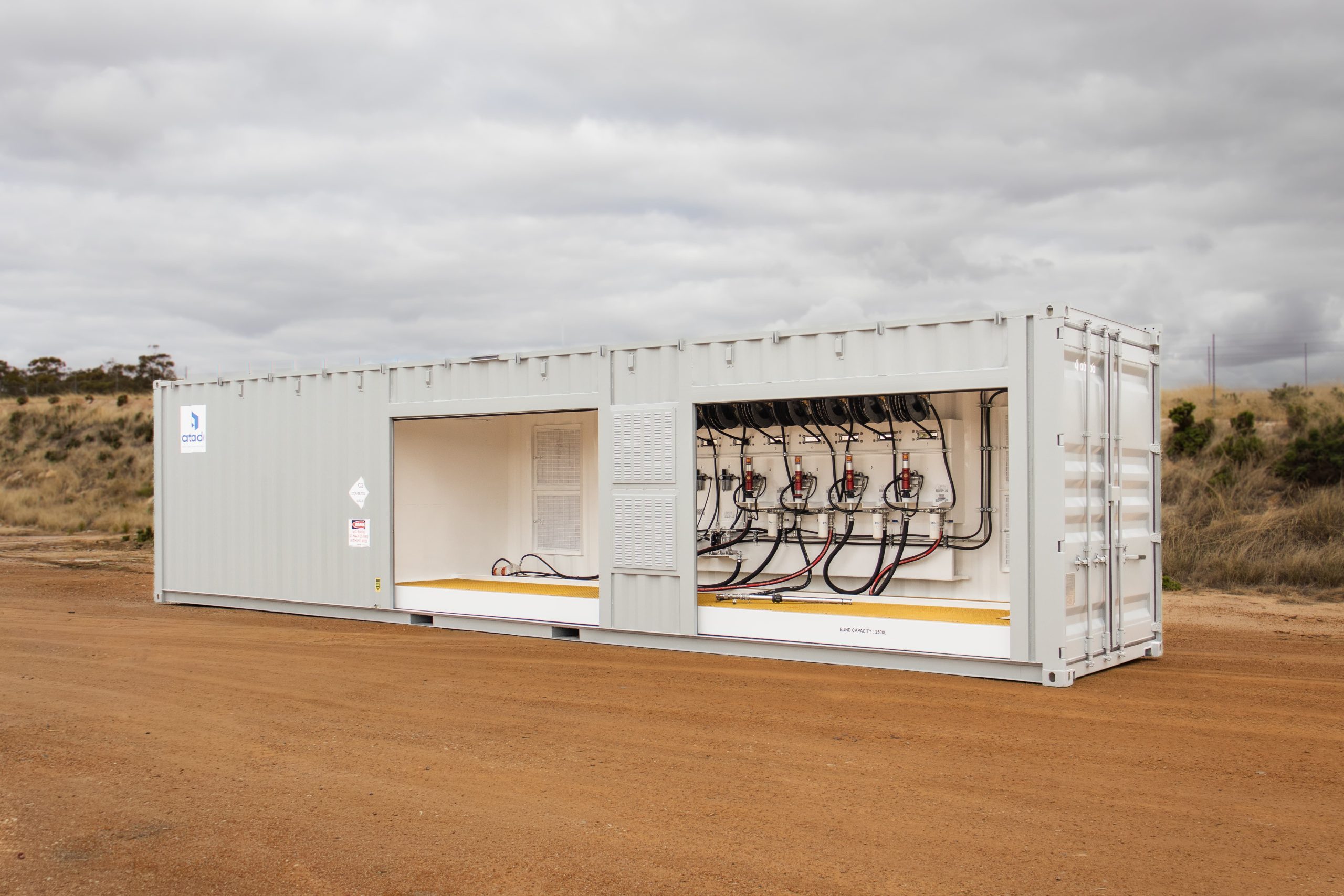 40ft Lubestation on site at Atrada's manufacturing facility.